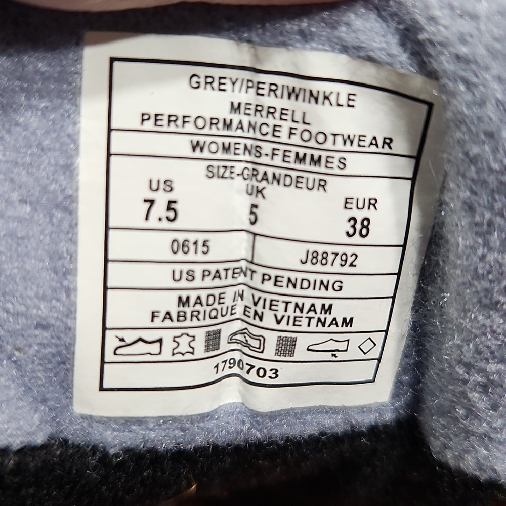 🥾Merrell Periwinkle Gray Waterproof Performance Mid-height Hiking Boots - Picture 9 of 9